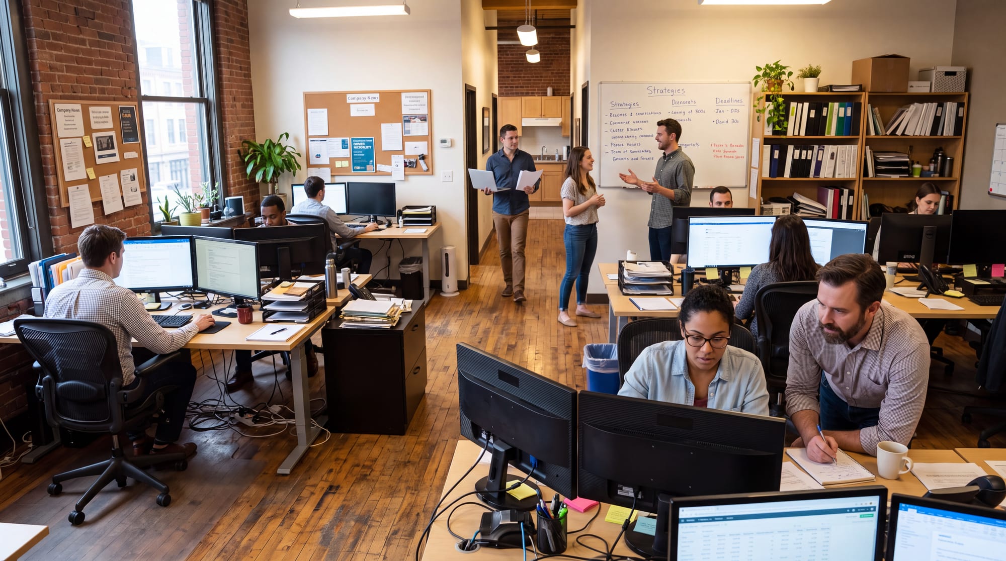 A growth-stage small business team at work